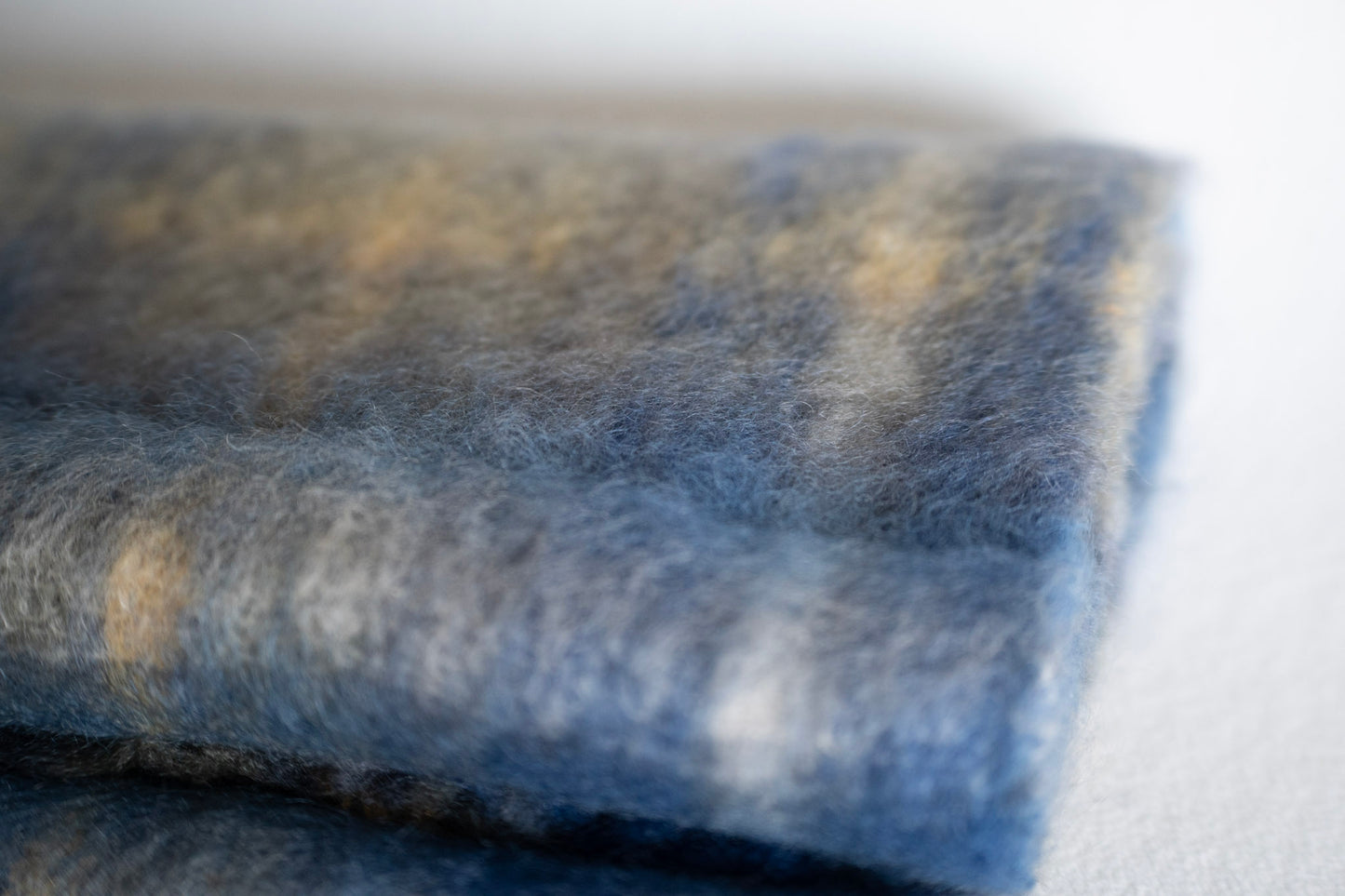 Bufanda Mohair Tartán Azul